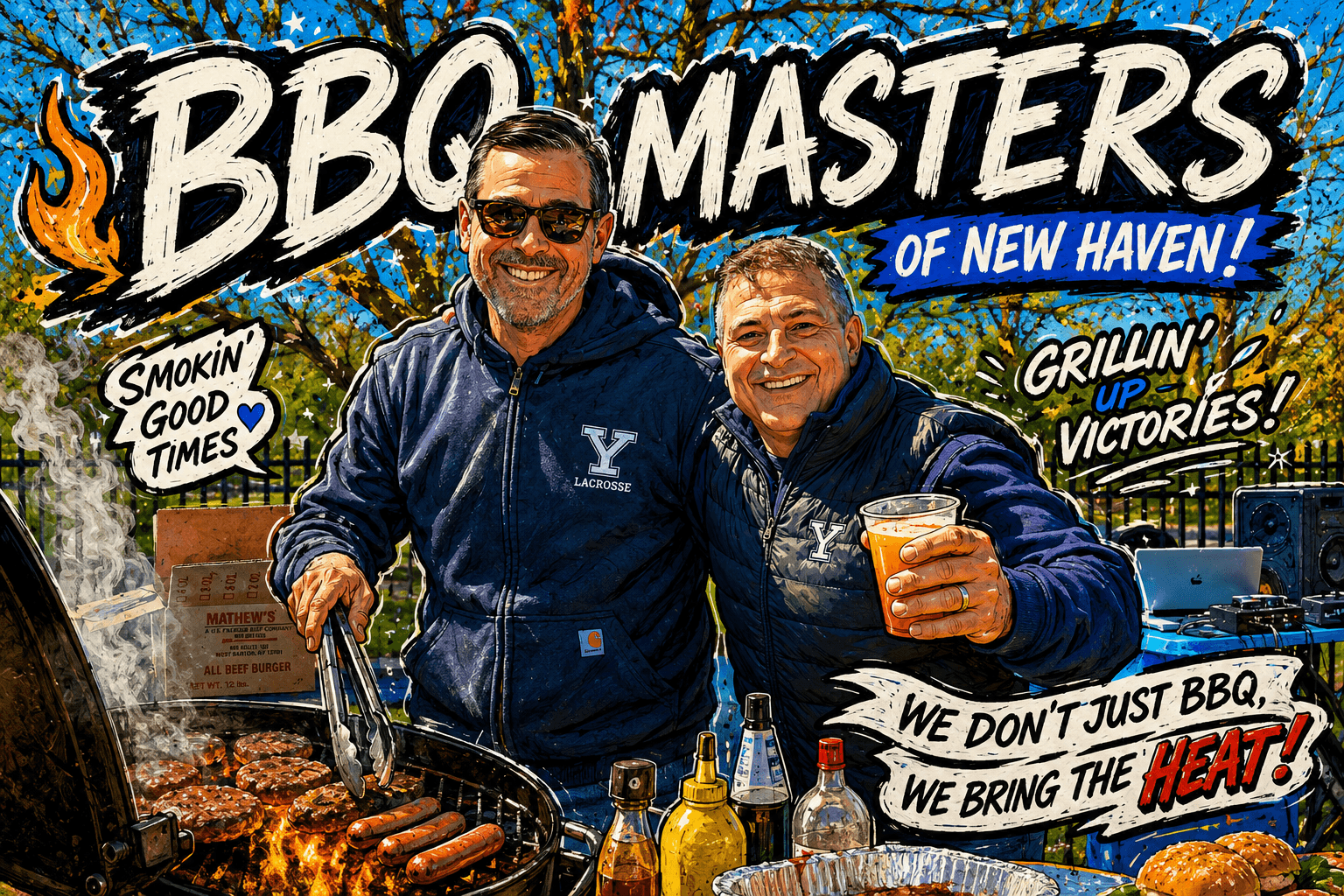 The Yalegate BBQ crew β pitmasters at work on game day